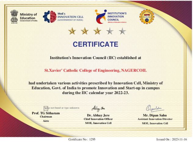 IIC Star Rating 2022-2023